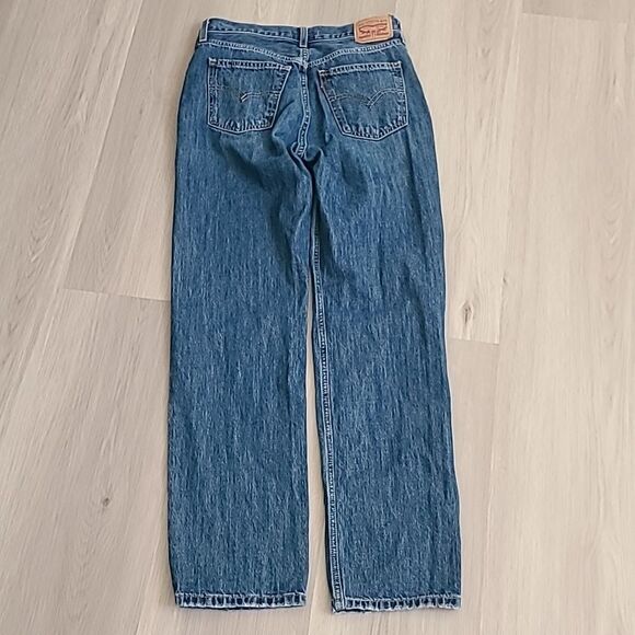 Levi's Low Pro Straight leg Blue Jeans Denim Distressed Women's 26 Cotton Pants - Picture 7 of 10
